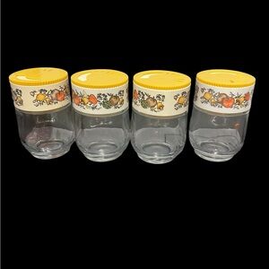 Set of 4 Vintage Spice Of Life Spice Shaker Jars Dial Lids Great Cond MCM